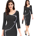 Women Casual Elegant Deep Neck Knee Pencil Women Office Bodycon Dress